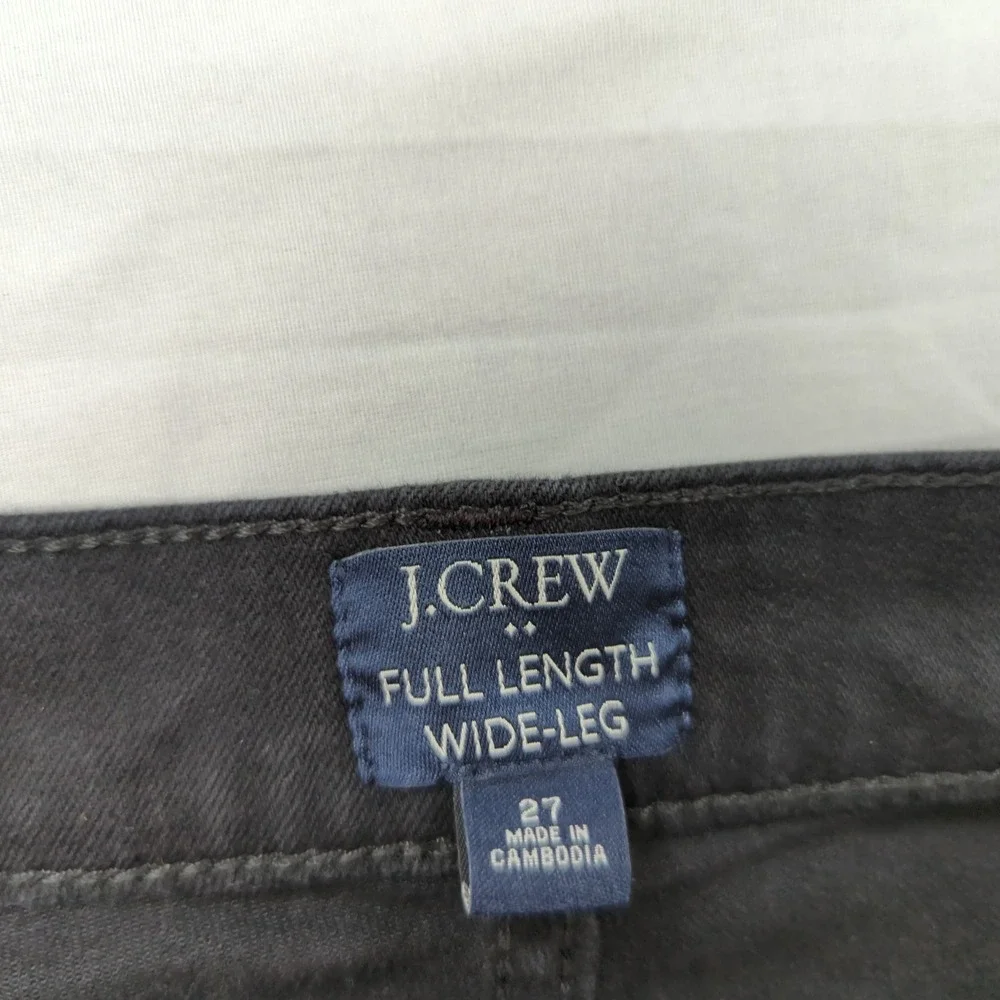 J Crew Jeans Womens‎ 27 Black Full Length Wide Leg Stretch Baggy Boho